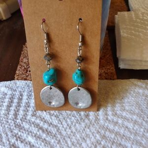 Turquoise/Silver Dangle Earrings